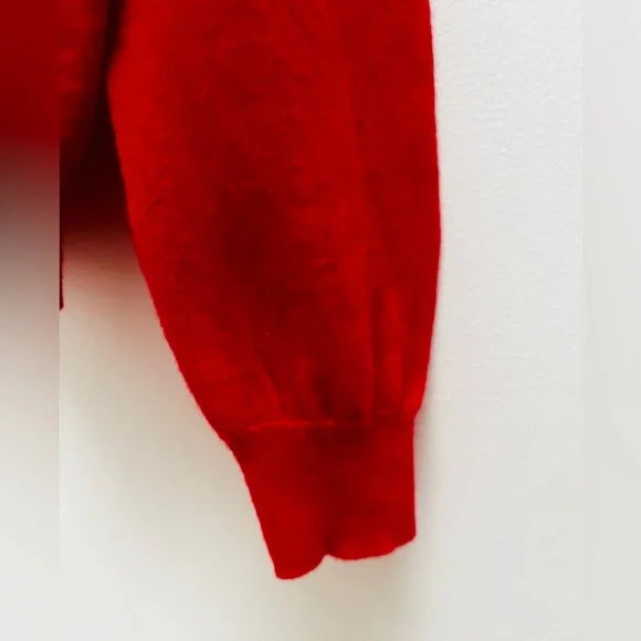 MANGO RED WOOL PERKINS-NECK SWEATER SIZE M - Picture 8 of 11